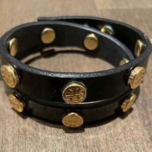 Tory Burch Patent Leather Double Wrap Bracelet